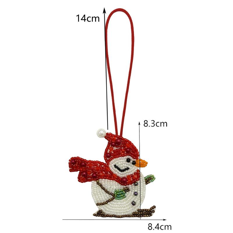 Weihnanhänger Süßes DIY Handgemachter Perlenbeutelanhänger Schneemann Pailletten Schlüsselanhänger Stoffdekorationen Für Bekleidungszubehör