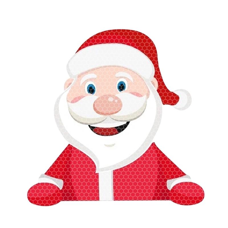 Christmas Reflective Car Magnets Set Snowman Santa Magnets Decoration Bulb Light Magnets Stickers for Home Refrigerator Door