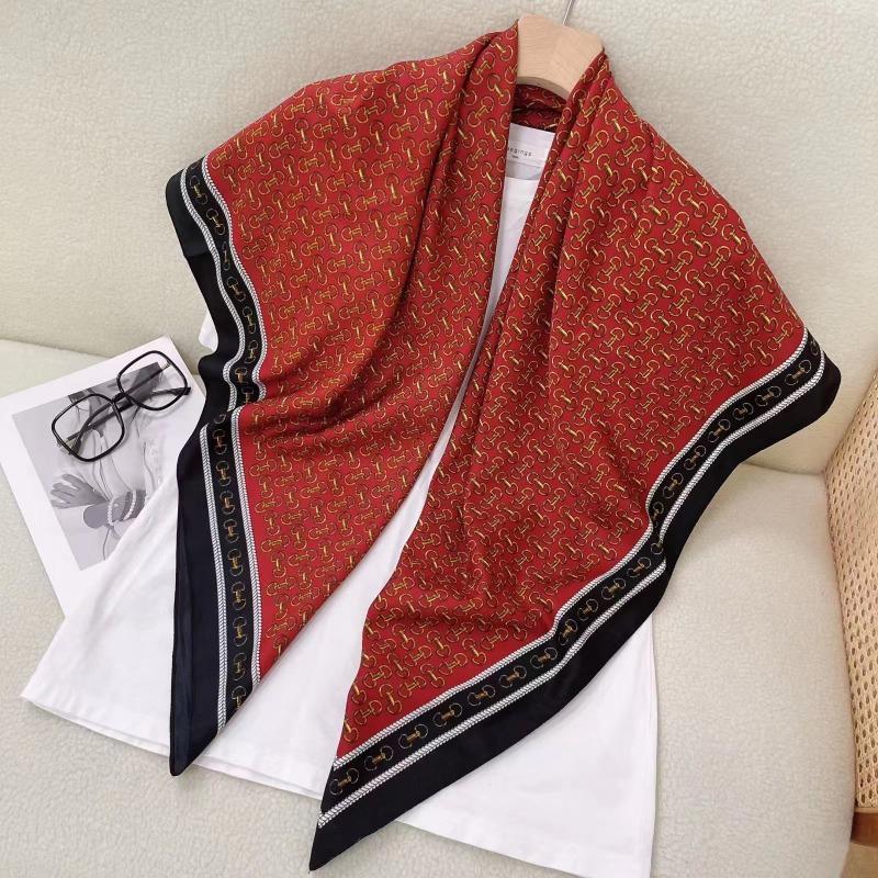 Women S Korean Style Square Scarf Elegant Air Conditioner Shawl