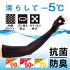 Arm Cover UV Fingerless Gloves Aquaplus Black Suitable Hand Circumference [Alphax] Women's Size 18-22cm