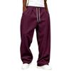 Men's Corduroy Wide Leg Pants with Pockets High Waist Loose Fit Casual Trousers