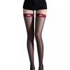 Red Edge Lace Ultra-Thin Silky Smooth Pure Desire 3D White Lace Bow High Stockings Children'S Sexy Knee Socks