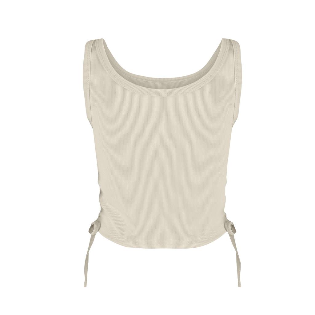 Kvinners sommer Ny ensfarget Sexy Vacation Vest Topp med snøring