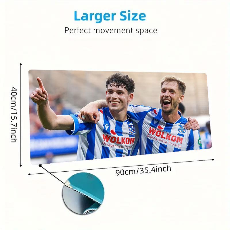 SC Heerenveen Mouse Pad, Large Gaming Desk Mat, Non-slip XXL Mousepad for Laptop & Tablet, Mini PC Playmat with Stitched Edges