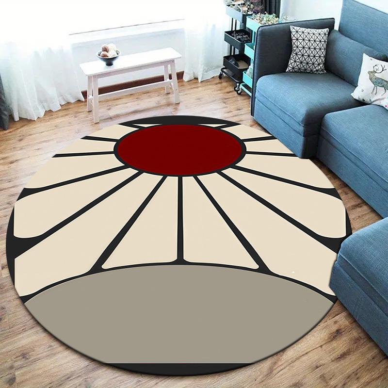 Demon Slayer Art Round Area Rug Carpet Rug For Living Room Bedroom Sofa Playroom Decor Nonslip Floor Mat
