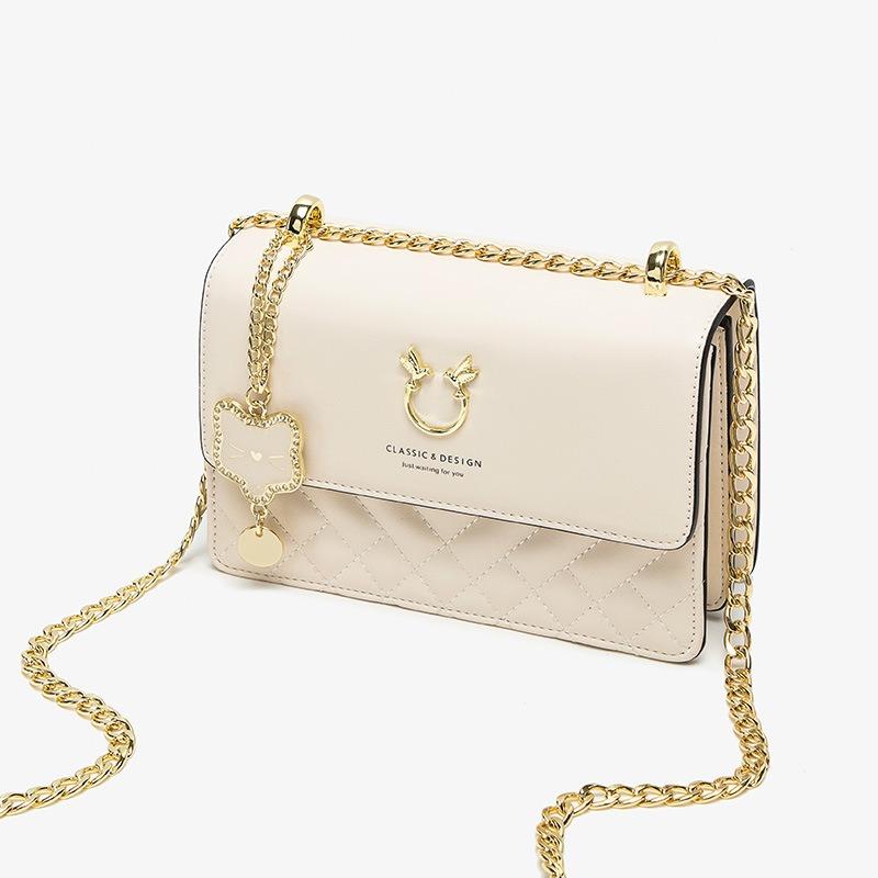 VEZFAA Leichte Luxustasche Damentasche Schulter Crossbody Kleine Quadratische Tasche Geschenk Rautenmuster-Tasche