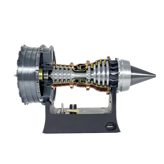 TR900 Turbofan Engine Model Realistic Simulated Aircraft Engine Kit Collectible Turbojet Engine Model for Mechanical Science Education Aviation