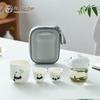 Panda Bamboo Hand-Painted Ceramic Travel Tea Set