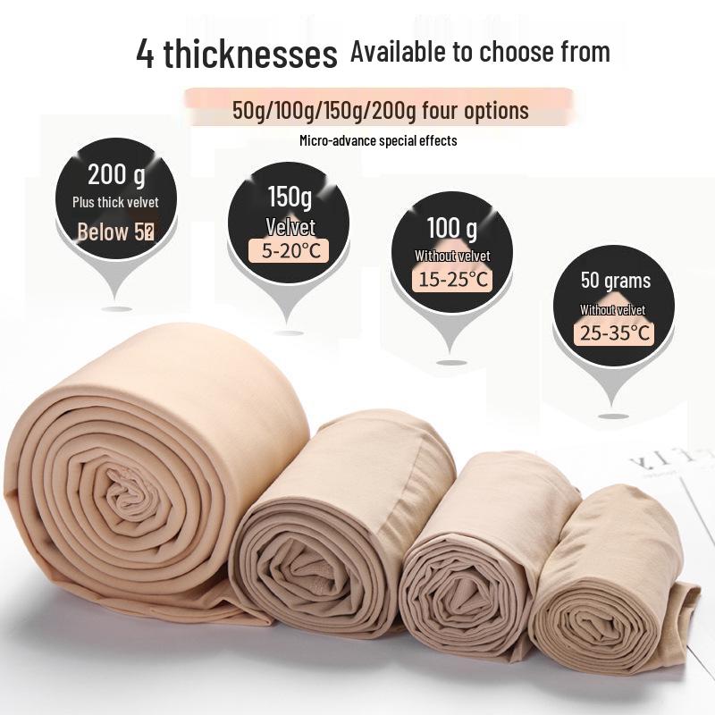 Women's Fleece-Lined Thick Imitation Nylon Leggings - Warm Autumn and Winter One-Piece Tights