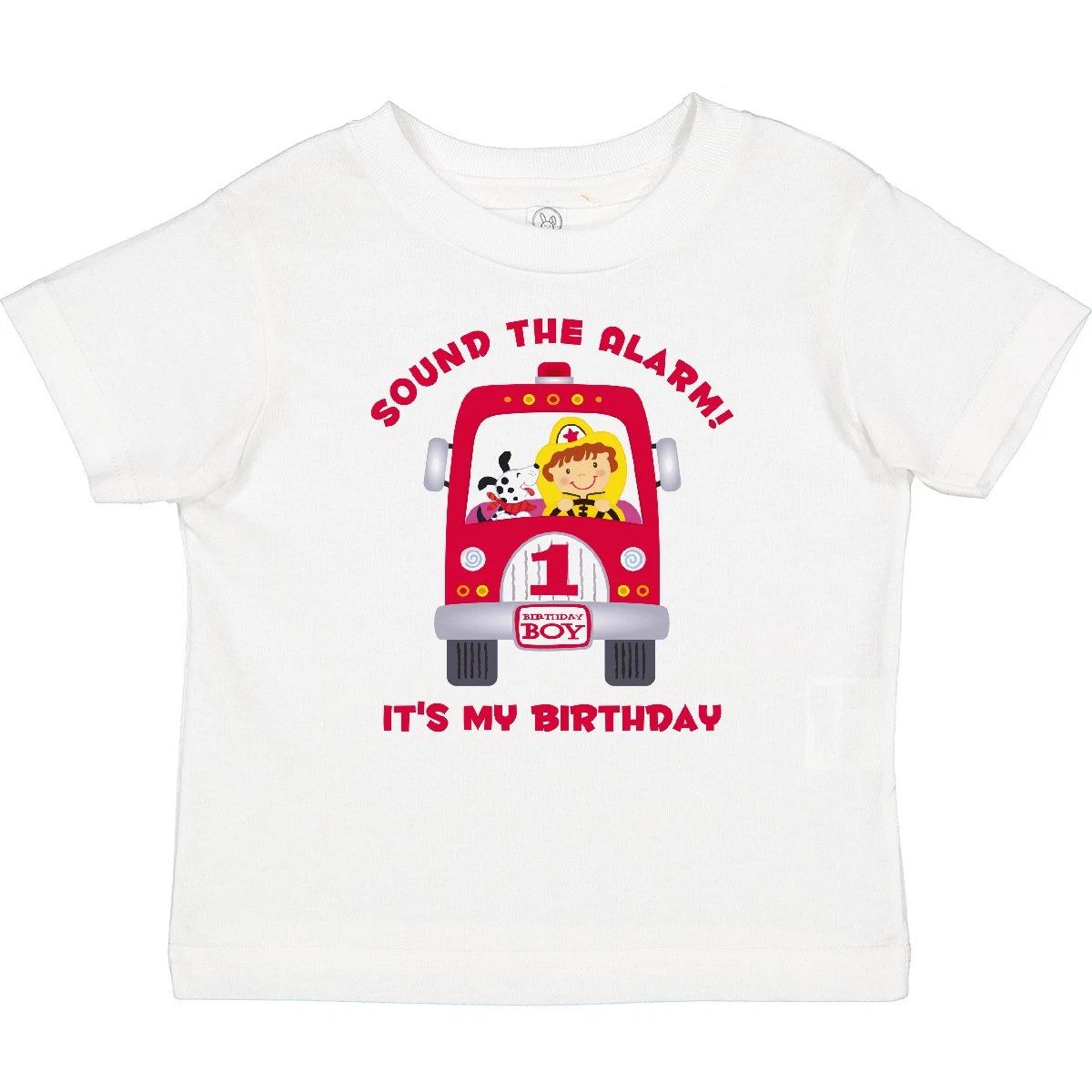 Inktastic Fire Truck 1st Birthday Boy Baby kids boys T-Shirt Engine Fighter Fireman Sound 130