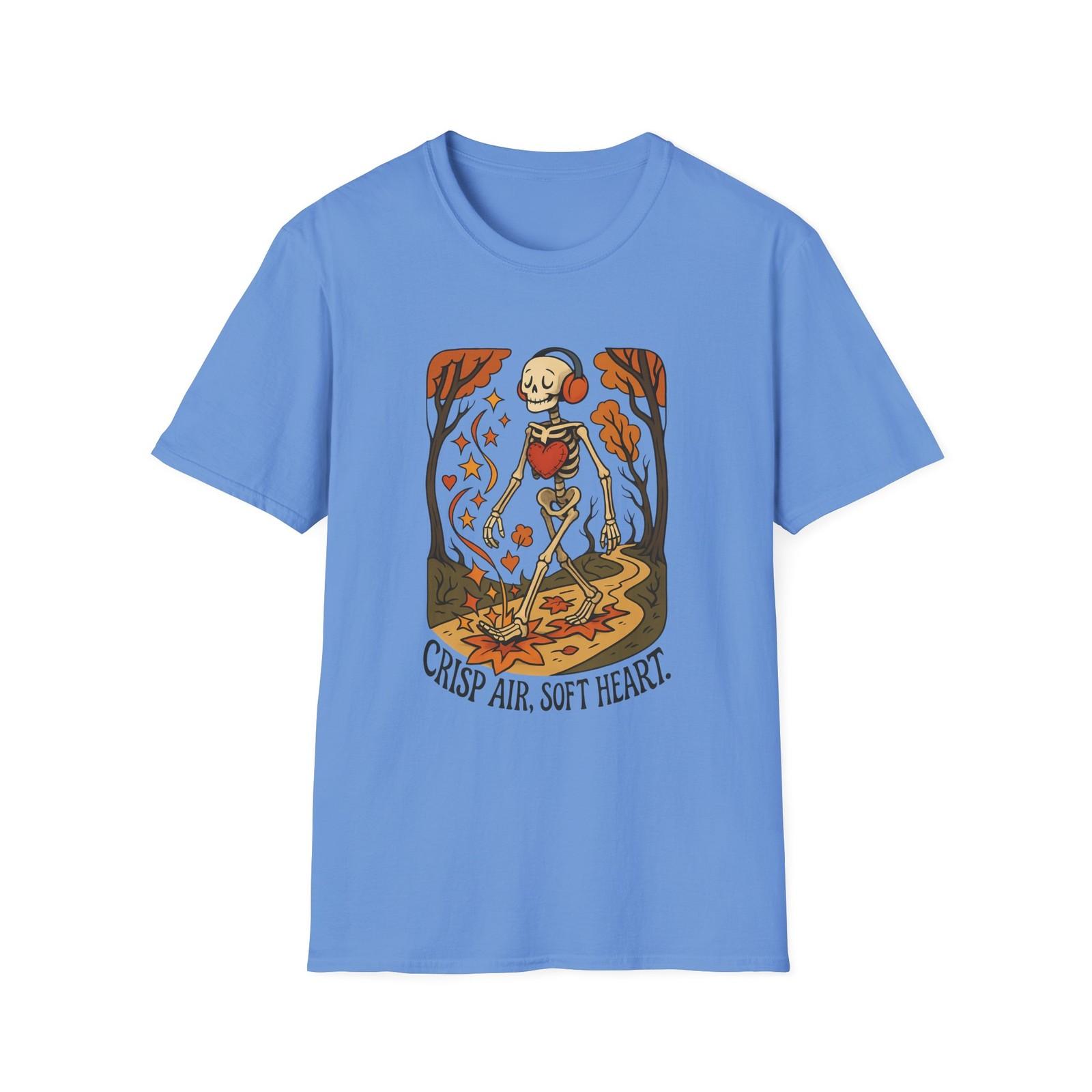 Unisex Softstyle T-Shirt Mens Womens Tees Top | Crisp Air Soft Heart | Skeleton Plush Autumn 3XL