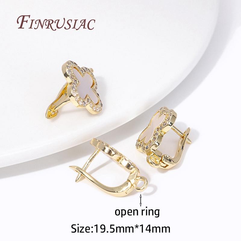 DIY Jewelry Making Earring Multi Styles 18K Gold Plated Natural Shell Earrings Clasps Hooks Earwires Fasteners Accessories