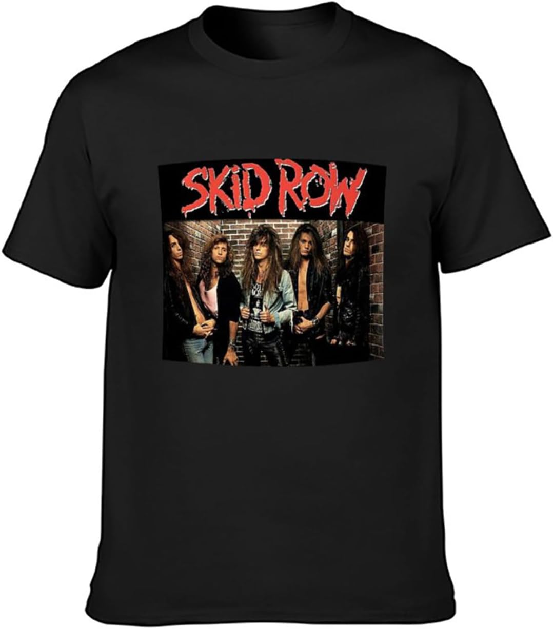 Men s T Shirts Skid Row Band Group Photo Black S