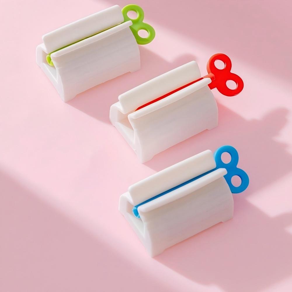 1 /3 Toothpaste Squeezer, Cleanser, Hand Cream, Manual Rolling Squeezer, Bathroom Toothpaste Holder, Toothpaste Clip White