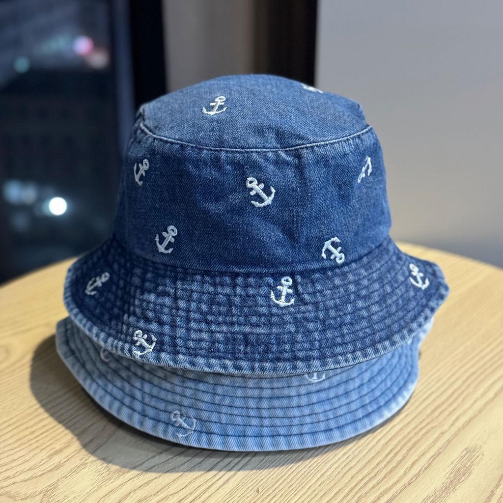 New casual fashion washed denim embroidered fisherman hat for women, Korean version, sweet, unique, and super stylish hat2026Tide
