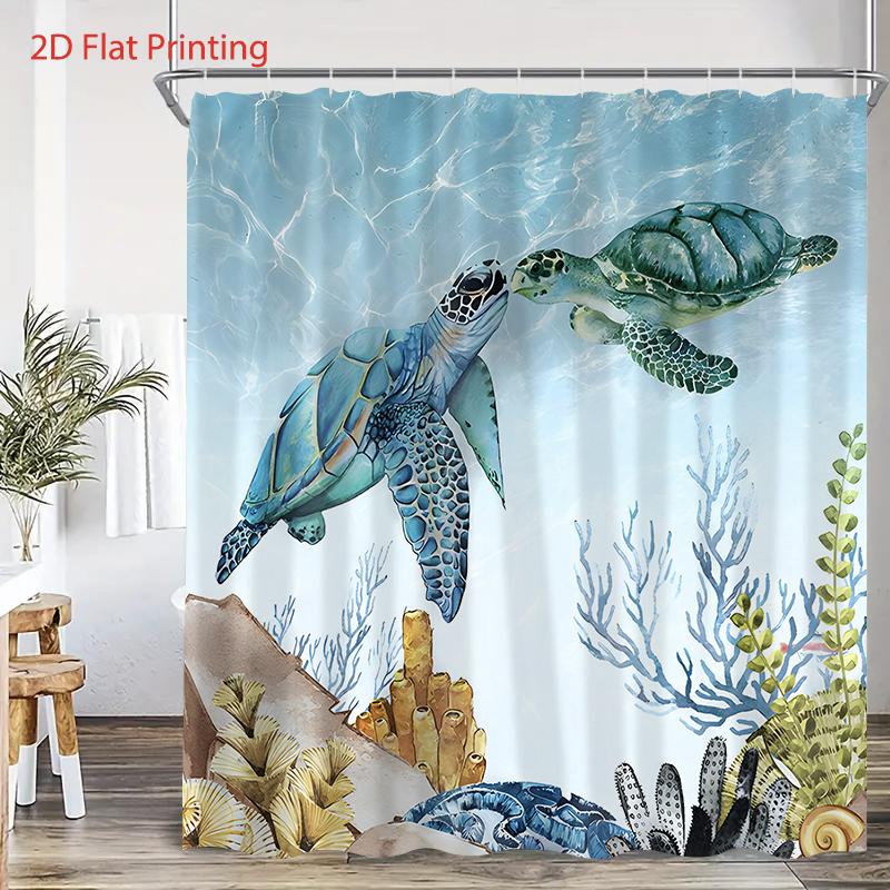 4PC-piece shower curtain set with 12 hooks, shower pad, toilet seat, seat, bathroom non slip carpet, washable curtains for home decoration