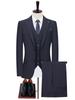 Men's Striped Counter Suit Set: Groom's Wedding & Best Man Three-Piece Korean-Style Jacket.