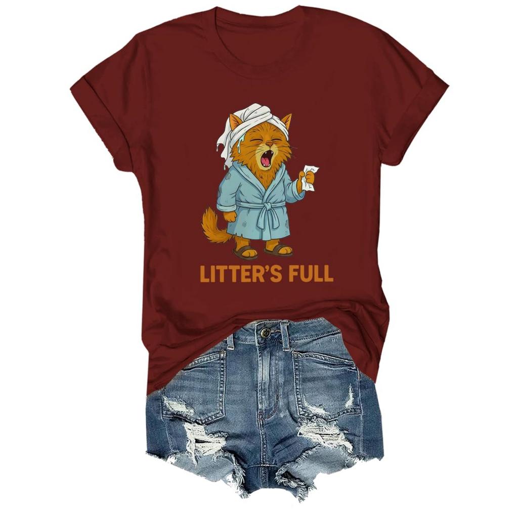 Camiseta unisex de moda para mujer y hombre con estampado, cuello redondo y manga corta