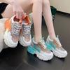 Summer Chunky Women Designer Shoes Fashion Breathable Sequin Vulcanized Shoes Non-slip Wedges Running Sports Shoes Sneakers 2025