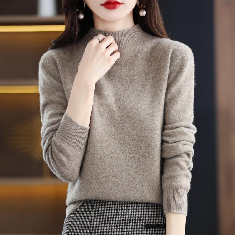 Dámský pletený kardigan s kulatým výstřihem Andy Cashmere Sweater Coat - Podzim 2025, Korejský styl