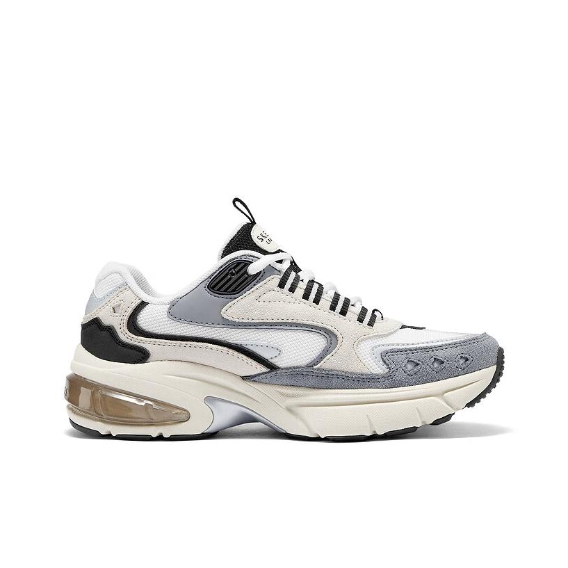 Skechers Scarpe da Ginnastica Basse Comode Morbide Traspiranti Supporto Stile Papà Donna Grigio 177361-GRY