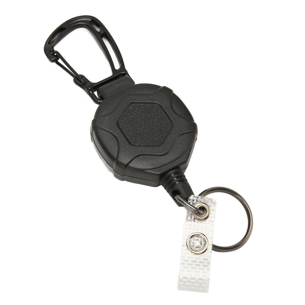 2Pcs Retractable Keychain Heavy Duty Carabiner ID Badge Holder with Retractable Steel Wire Rope