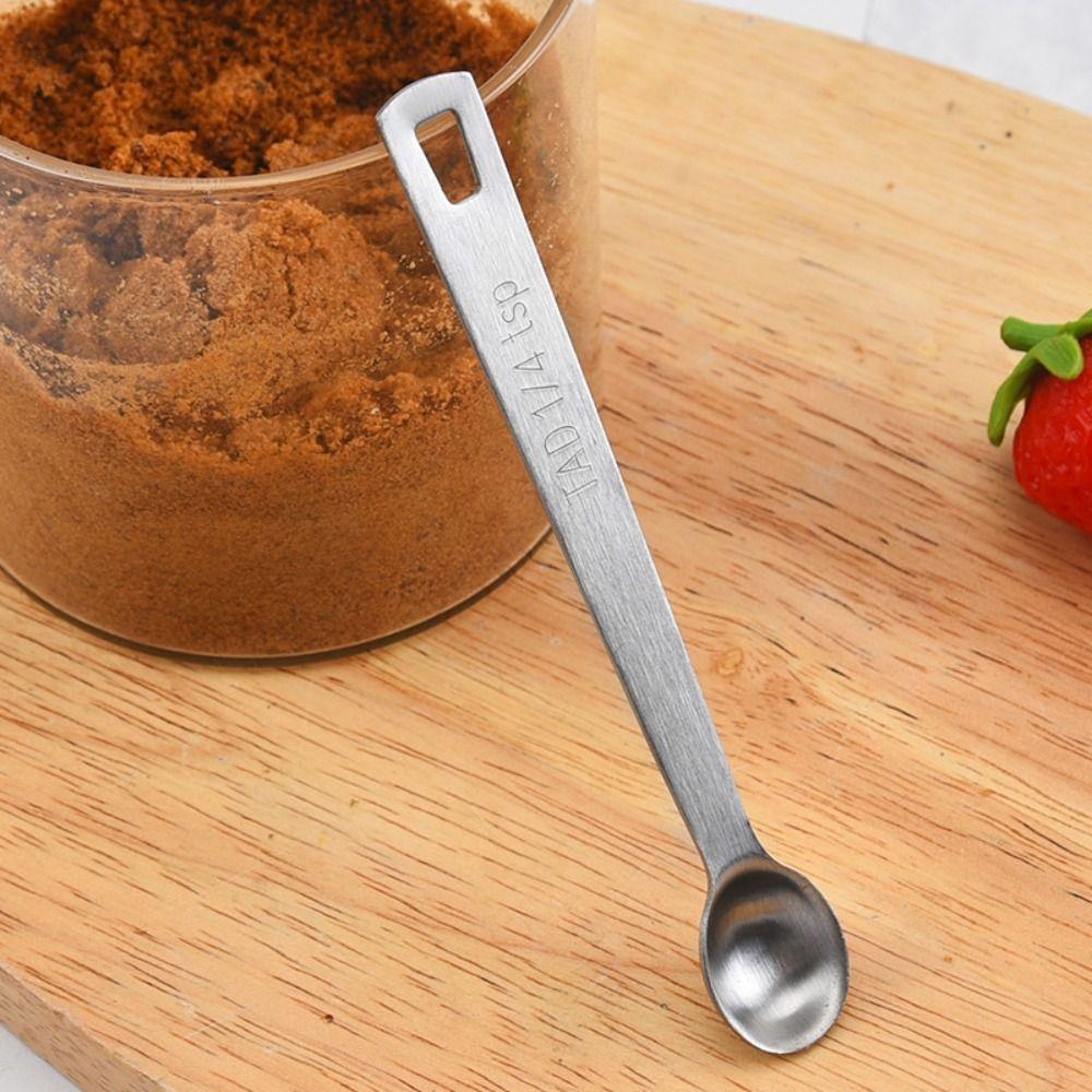 5Pcs Set Stainless Steel Measuring Spoons Set Hangable Rust-Resistant Mini Coffee Spoons Durable Cooking Measure Teaspoons