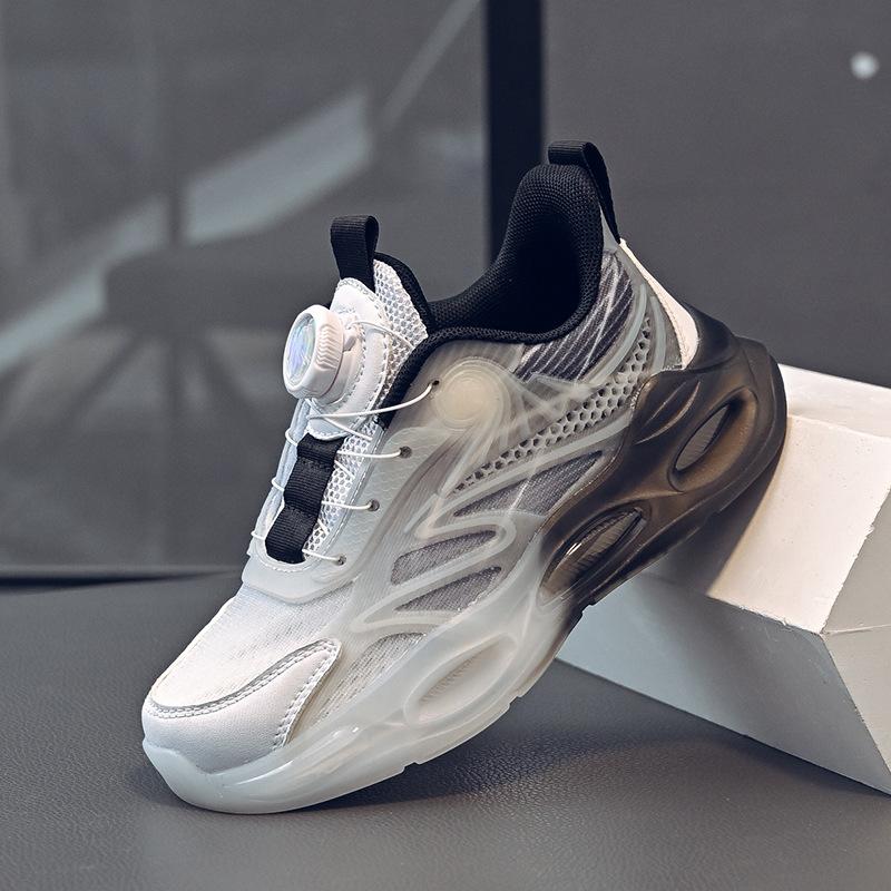 

Boys shoes 2025 spring and summer new mesh breathable luminous rotating buckle non-slip wear-resistant versatile children s sports shoes 29