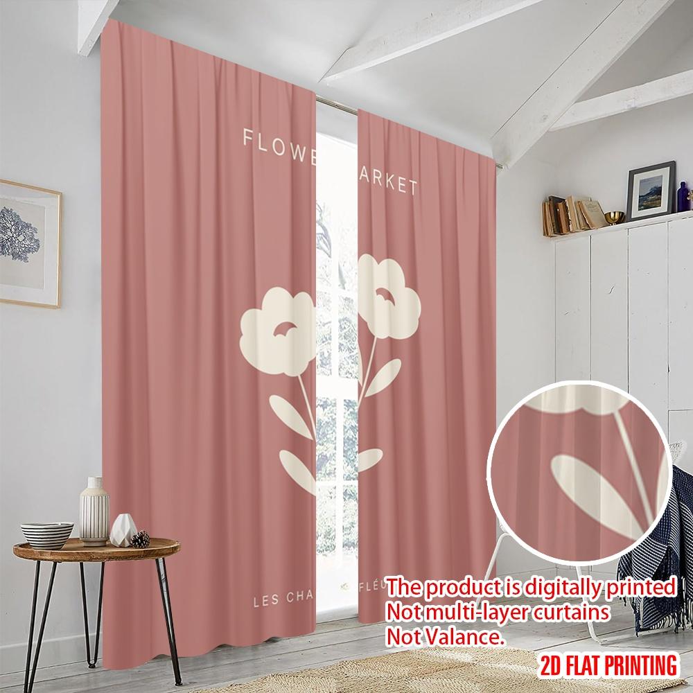 2pcs 2D flat printing Drapes Flower Market Fleurs Polyester Without Electricity Birthday Party Perfect for Holiday Party General