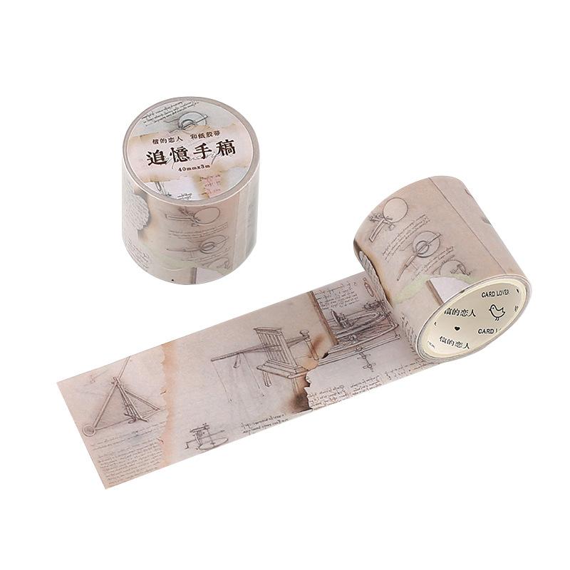 1roll/4x300cm Vintage-Themed Washi Tape Stickers, Classic Pattern Design for Journal Embellishment, Scrapbooking tape