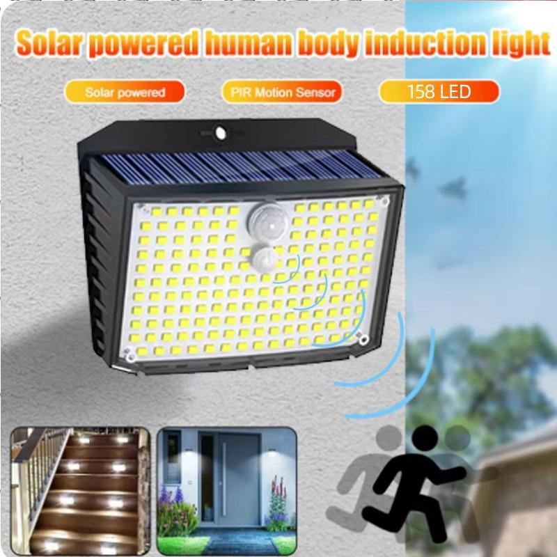 6 buc 158 LED-uri solare de perete lumină de securitate exterioară senzor de mișcare impermeabil 3 moduri lampă de perete curte grădină decor garaj lampă