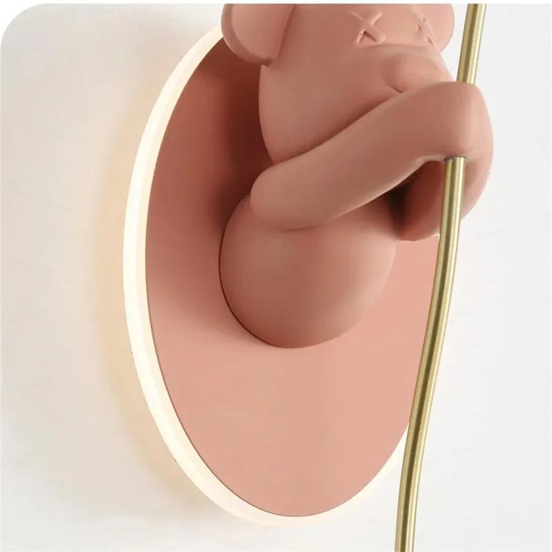 Creative bedroom cartoon bear wall lamp children's room balloon lamp macaron wall lamp decoration atmosphere lighting fixture