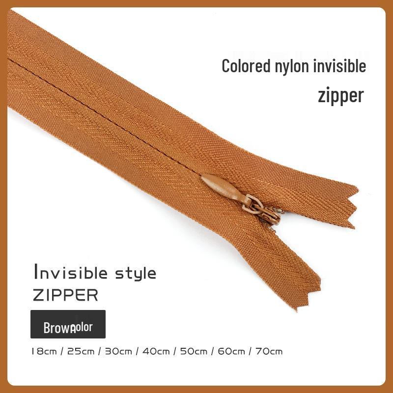 Fermeture éclair invisible colorée pour jupes, pantalons et chemises (18-70CM)