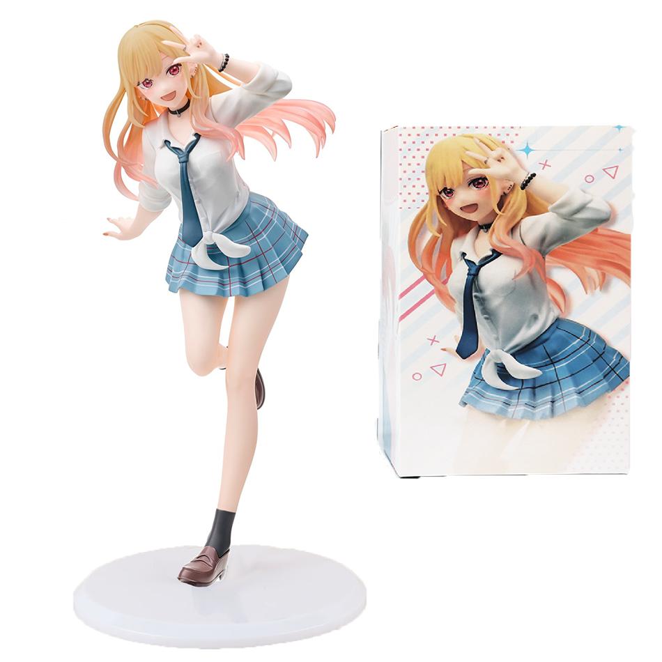 18CM Anime My Dress Up Darling Kitagawa Marin Figure School Uniform Dress Up Standing Model Toy Gift Action Figure For Kids