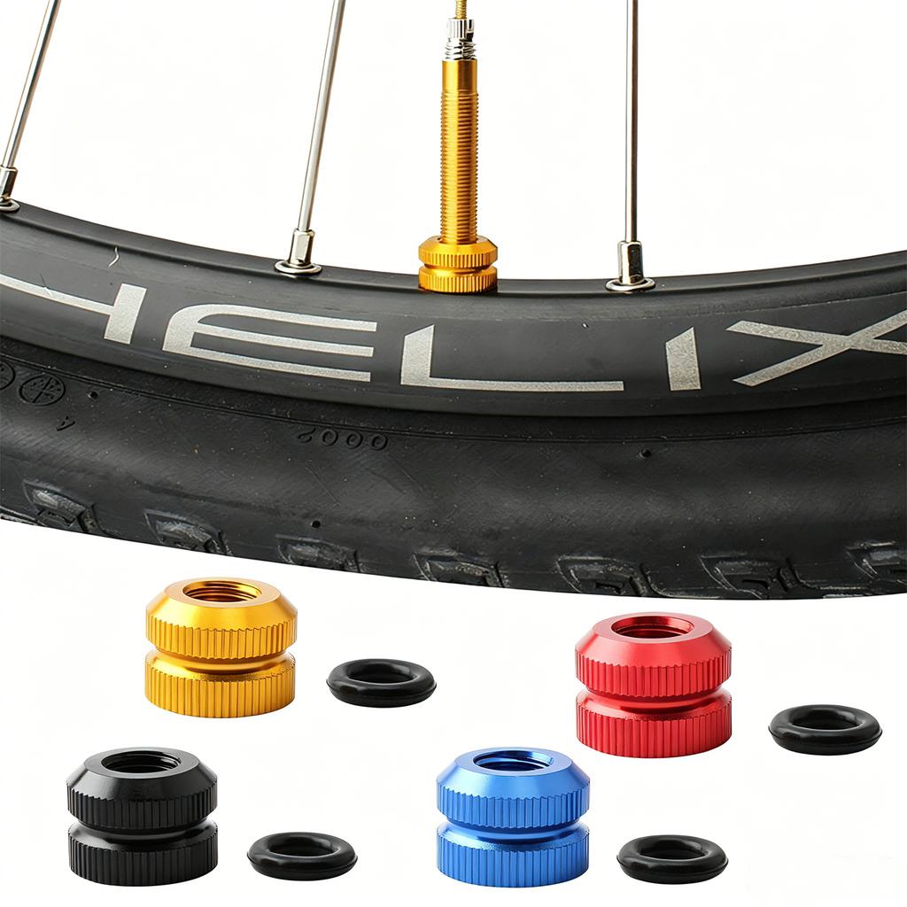 Bicycle Presta Valve Nut Compatible with Tubeless Tire Valves Aluminum Alloy Construction Durable Design for Secure Wheel Attachment