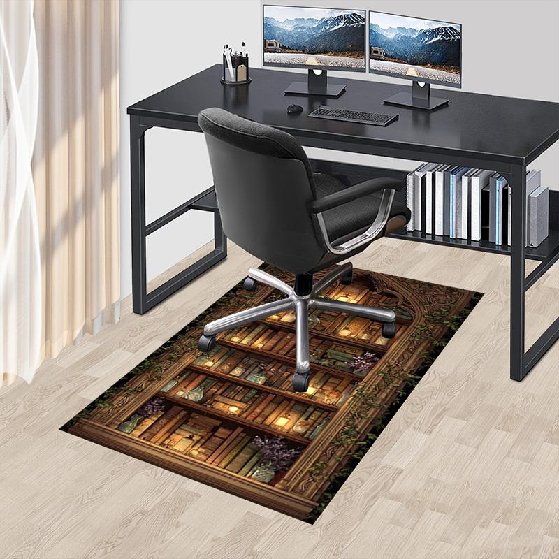 1 Stück Bücherregal Bibliothek Rutschfester Teppich für Büro & Wohnzimmer & Schlafzimmer & Esszimmer - Flachgewebe Maschine-O346