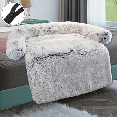 Perrera de felpa cómoda y redonda grande, manta de felpa de doble uso, sofá cama para perro, suministros para mascotas, cama nido suave y cálida lavable