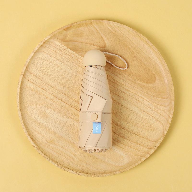 Parasol Capsule Sun Umbrella: 50% Off Mini UV Protection for Women, Dual-Purpose for Sun and Rain.