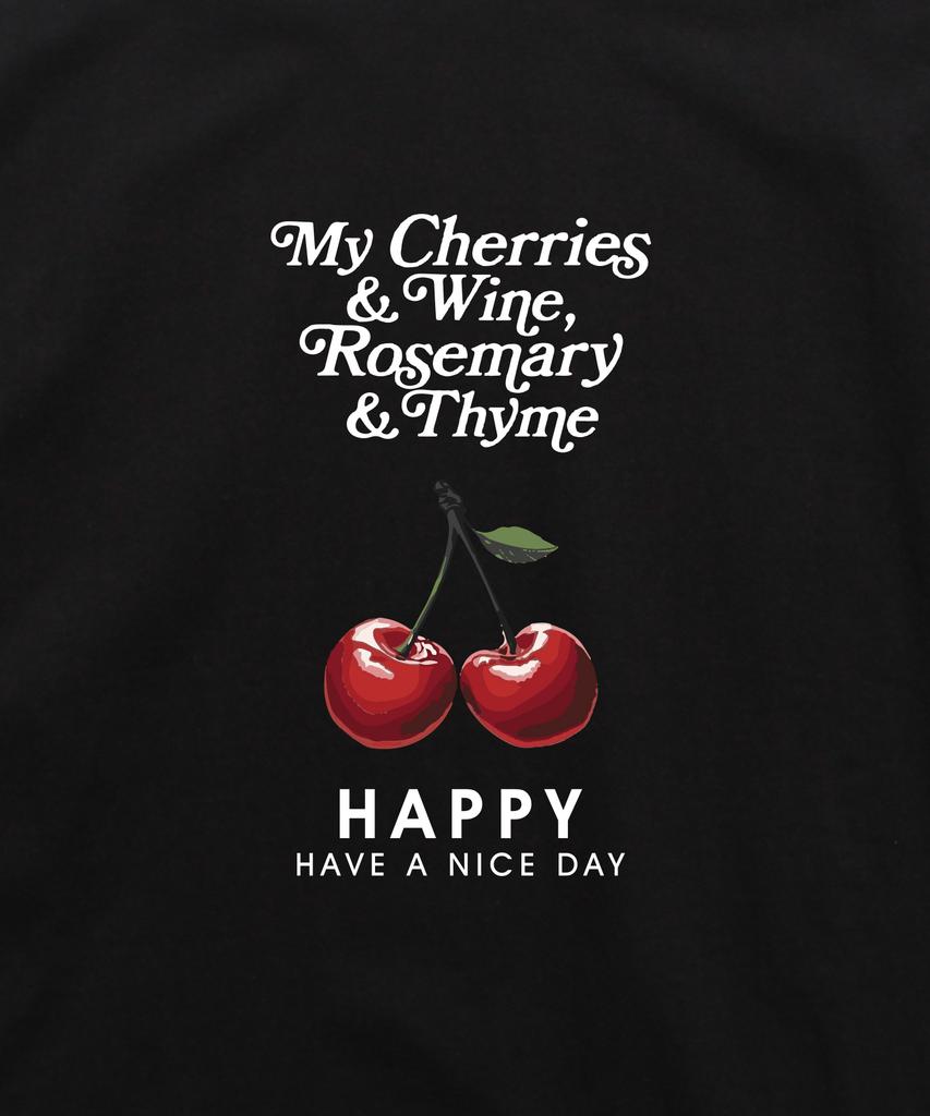 ABNORMALTHING Cherries Oversized T-Shirt Black