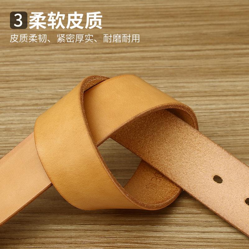 Vollnarbenleder Gürtel Herren Leder Primärfarbe Handgefertigt Glatte Dornschließe Erste Schicht Rindsleder Lazy Belt High-End Herren Gürtel