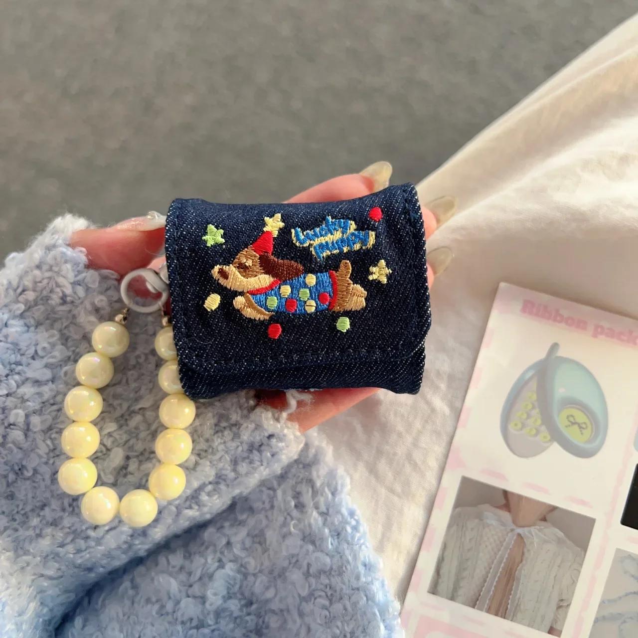 

Милый джинсовый чехол-сумка для наушников для Apple AirPods 4-го поколения, защитная крышка, чехлы-коробки для гарнитуры для Air pods 4 2 3 Pro 2-го поколения, силиконовая Funda AirPods 4