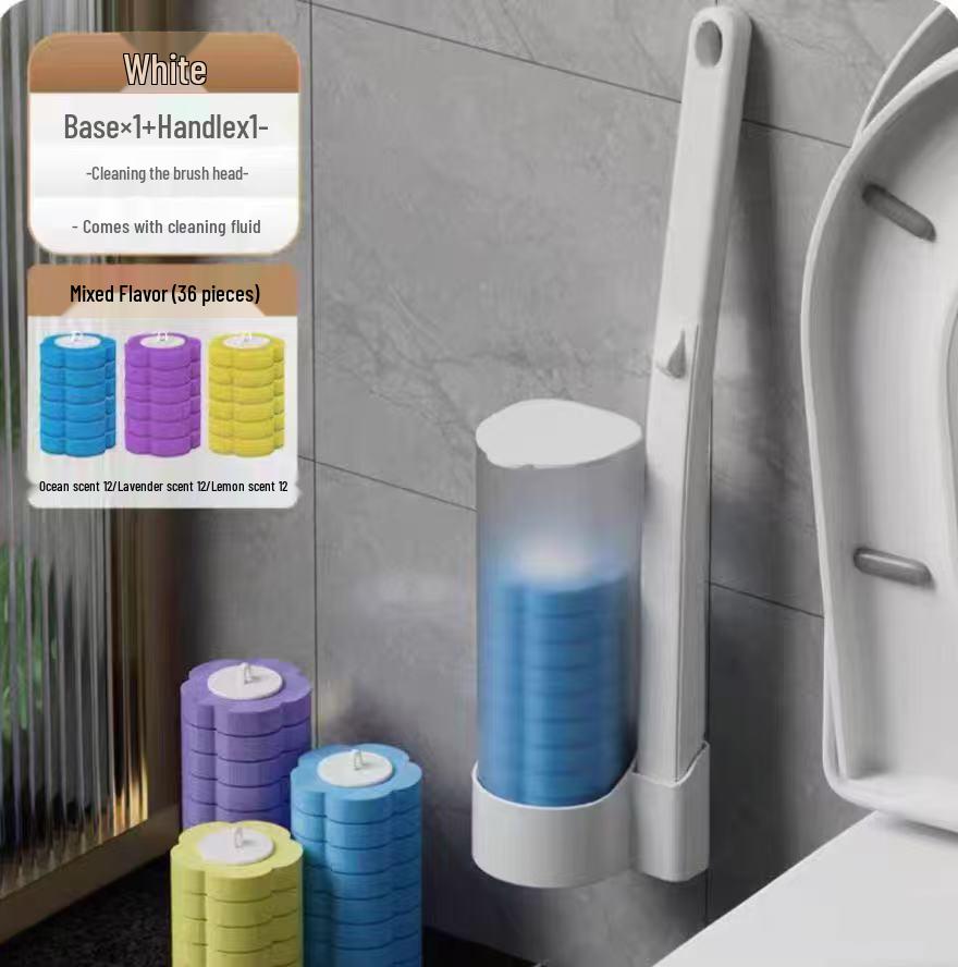 Wall-Mounted Disposable Toilet Brush Heads Set for Complete Bathroom Cleaning