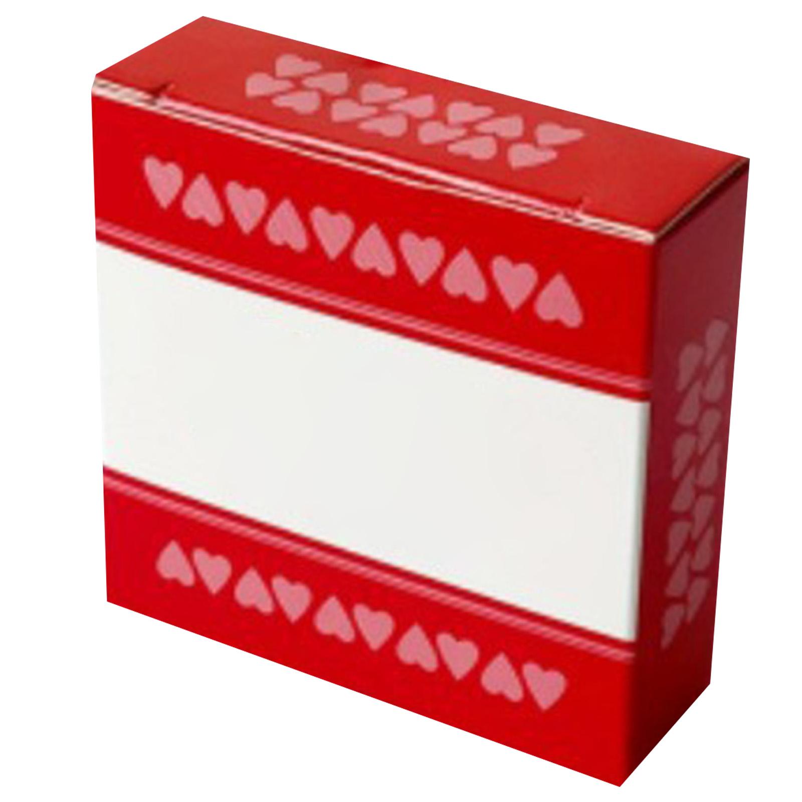 

Decorative Rectangular Paper Box with Heart Pattern for Gift Packaging Storage and Organization One Size красный