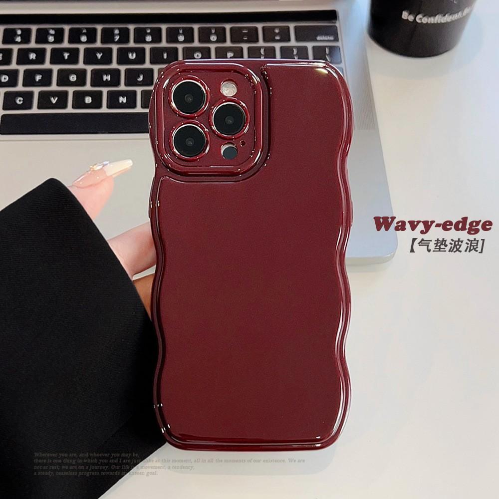 Applicable to iPhone11 Apple mobile phone case 11promax solid color air cushion 11 silicone 11 simple 11 wavy edge 11