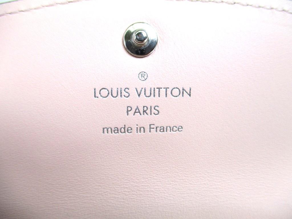 Authentic LOUIS VUITTON Monogram Mahina Light Pink Leather Multicles 4 Key Chain #b024  Open Box