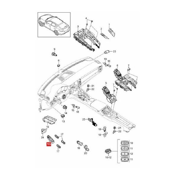 Master Power Window Switch Assembly for Porsche Macan (95B) 2014-