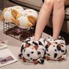 Fashion Women Home Floor Fluffy Slippers Winter Warm Shoes Cute Cartoon Animals Soft Faux Fur Couples Indoor House Bedroom Cotton Shoes