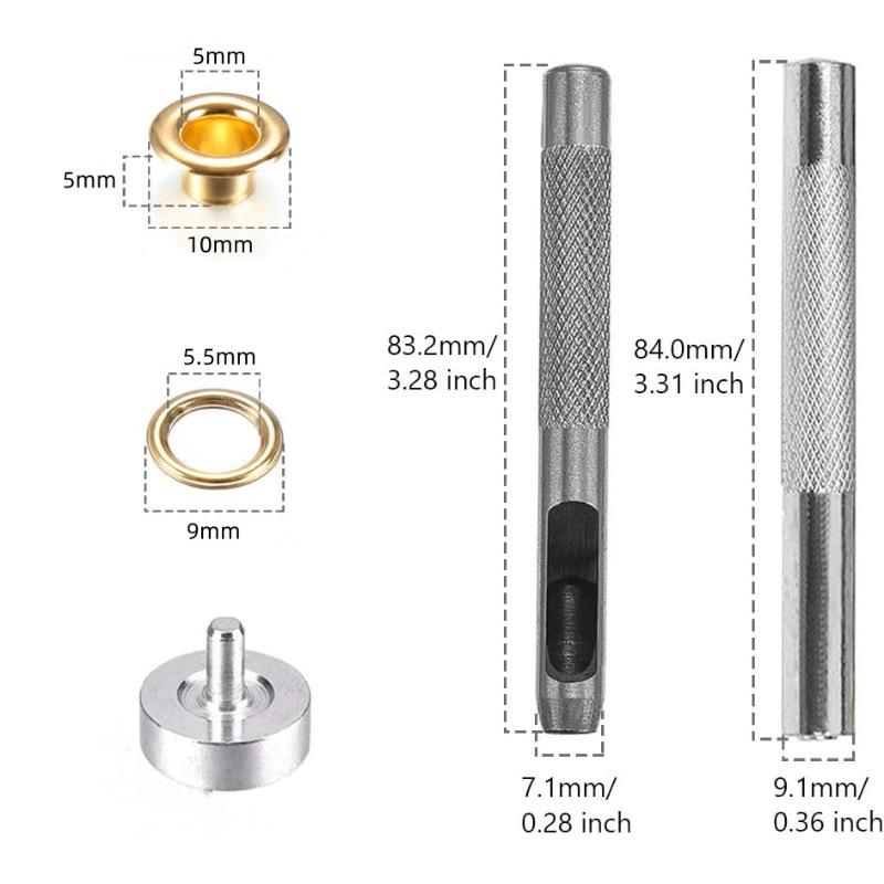 

Набор из 400 люверсов 5 мм для одежды, обуви, шляп, кожи, ткани и холщовых ремней - Для проектов «Сделай сам» Boxed Eyelets 200 Sets (Copper) 10*5*5mm