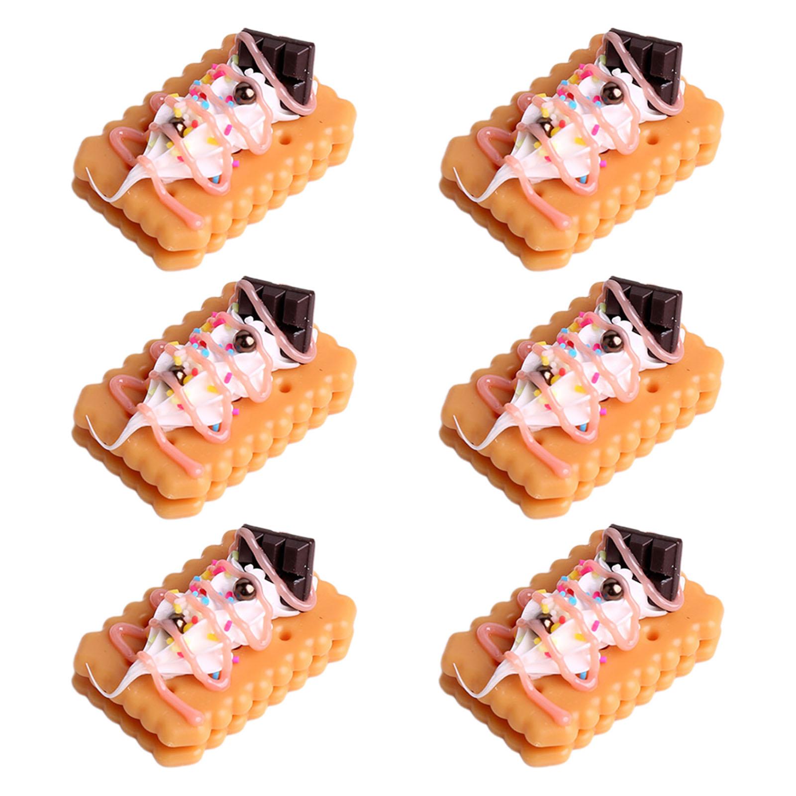 

6 шт. искусственное печенье имитация реалистичного пищевого кремового десерта для украшения витрины реквизит для фотографий E