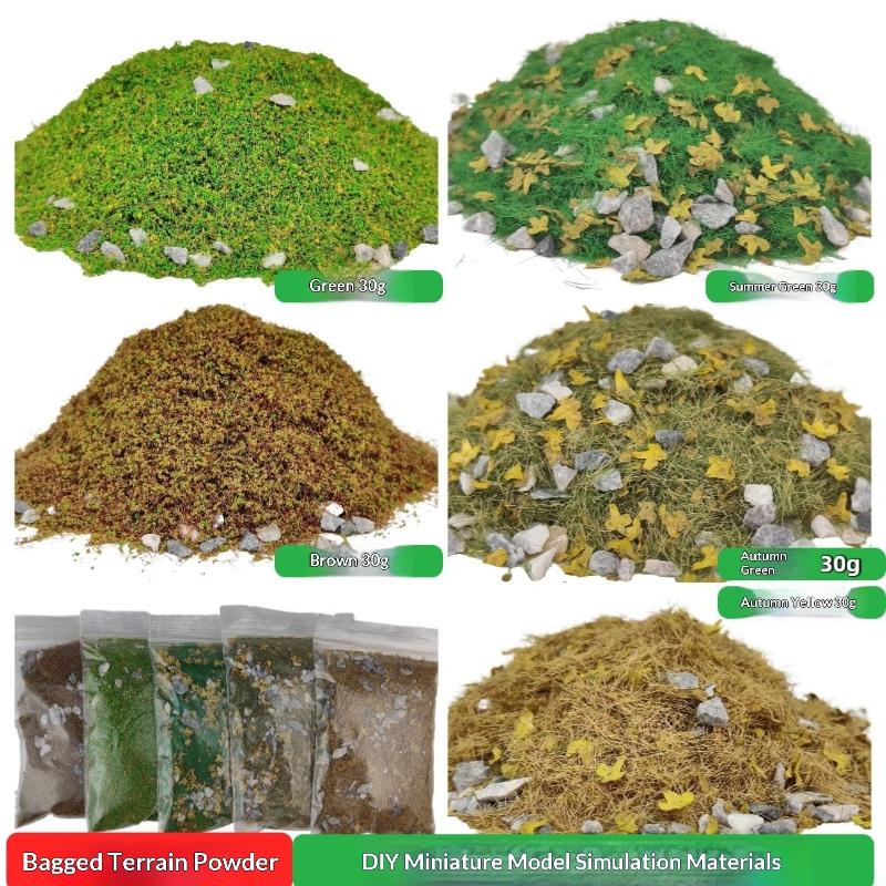 30G/Worek Symulowana Trawa Piasek Stół Piaskowy Miniaturowy Krajobraz Układ Z Kamieniami Roślinnością Model DIY Mieszany Z Proszkiem Kamiennym Trawiastym